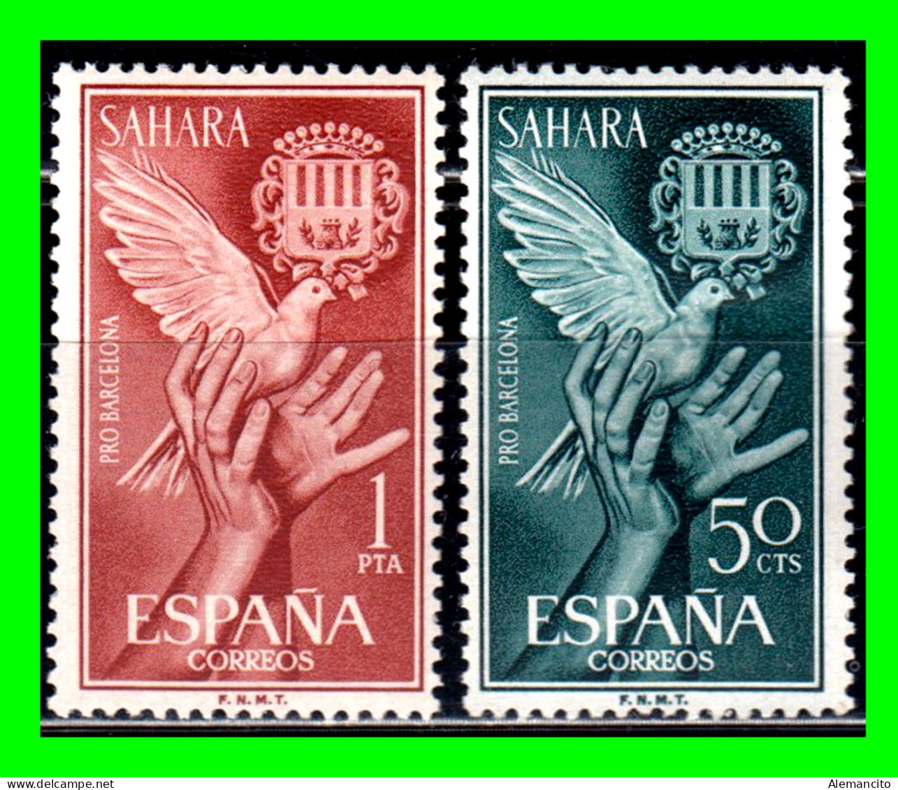ESPAÑA COLONIAS ESPAÑOLAS ( SAHARA ESPAÑOL AFRICA ) SERIE DE SELLOS AÑO 1963 - AYUDA A BARCELONA - ( NUEVOS ) - Sahara Español