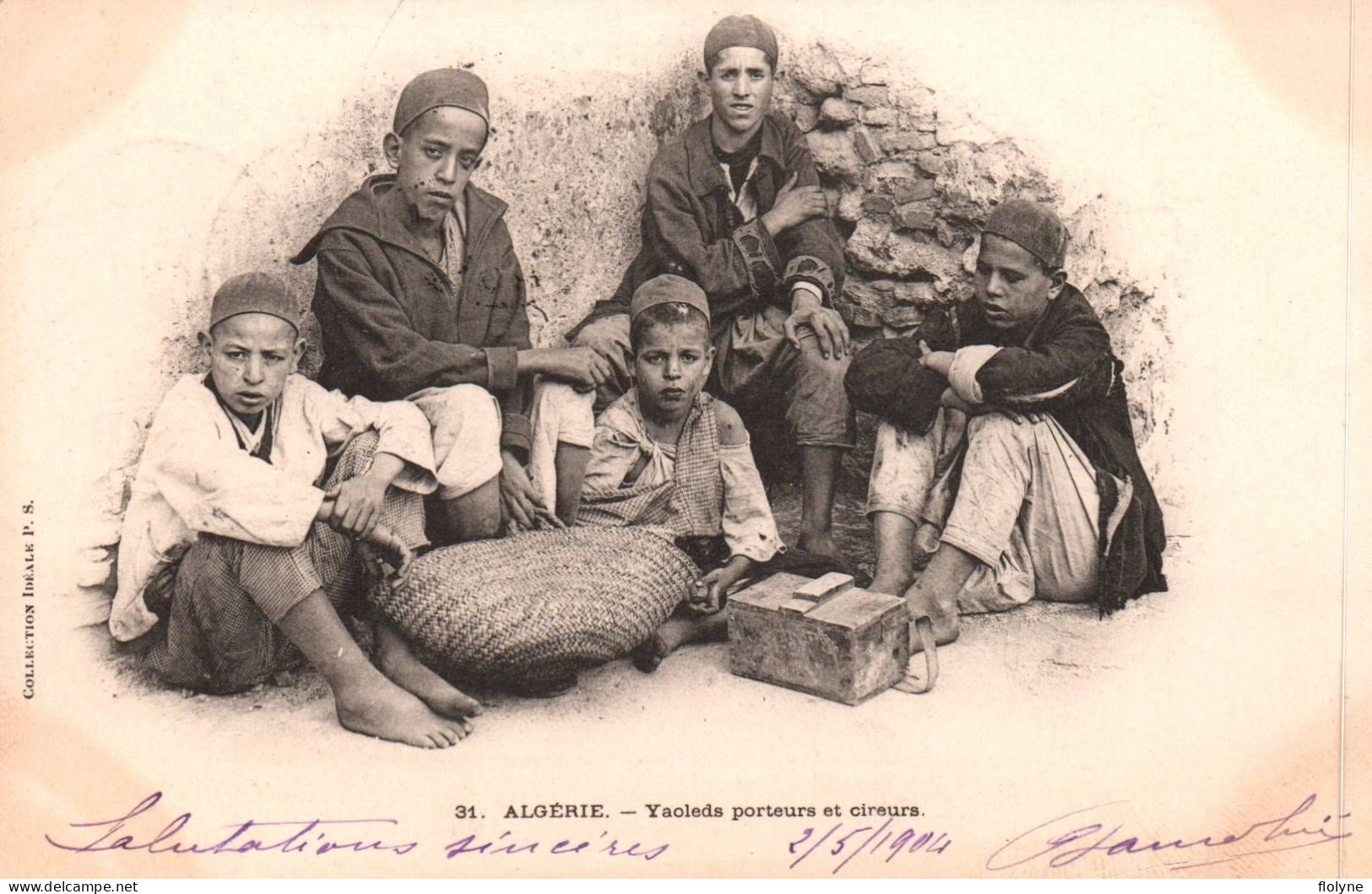 Yaoleds Porteurs Et Cireurs - Types Personnages Métier - Algerie Algeria - Männer