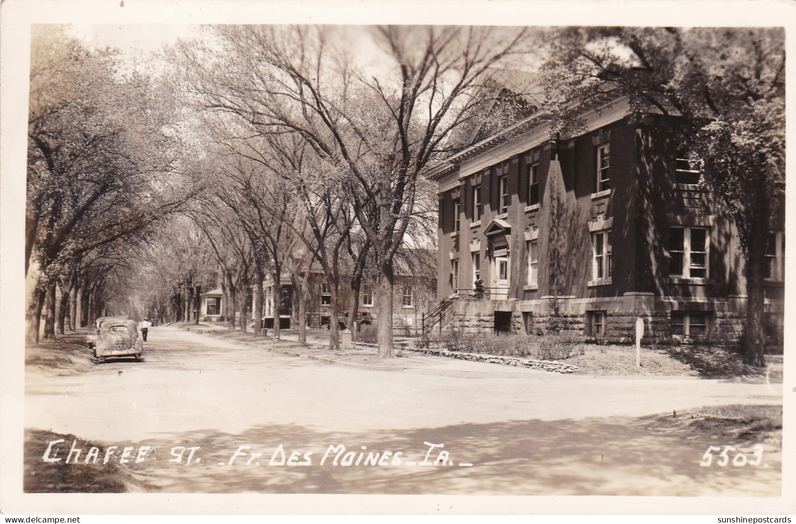 Iowa Fort Des Moines Chafee Street Real Photo - Des Moines