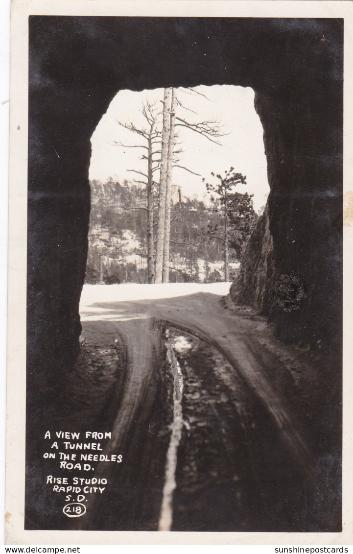 South Dakota A View From A Tunnel On The Needles Road Real Photo - Other & Unclassified
