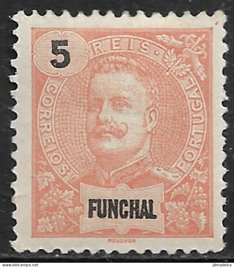 Funchal – 1897 King Carlos 5 Réis Mint Stamp - Funchal