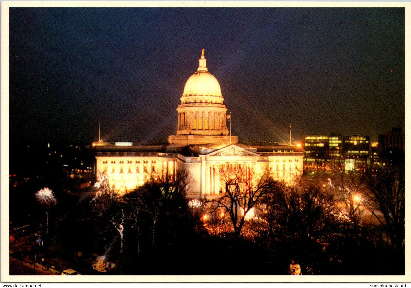 Wisconsin Madison State Capitol Building At Night - Madison