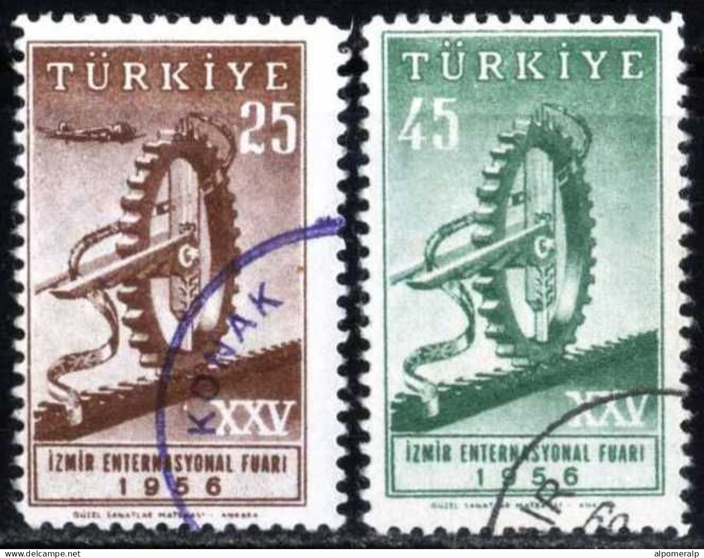 Türkiye 1956 Mi 1482-1483 Izmir International Fair - Used Stamps