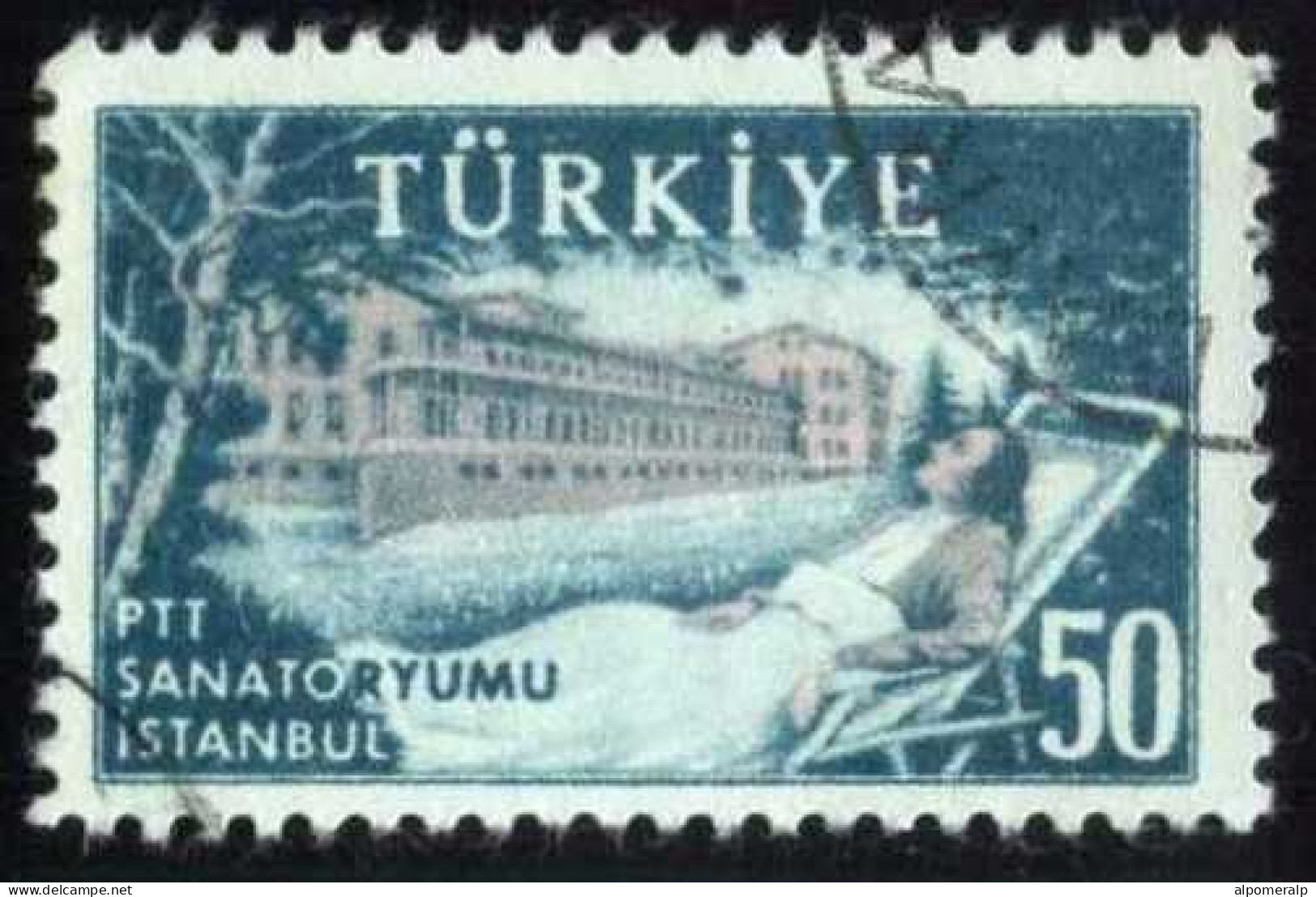 Türkiye 1956 Mi 1481 Anti-Tuberculosis Work Among PTT Employees | Erenkoy Sanitarium - Used Stamps