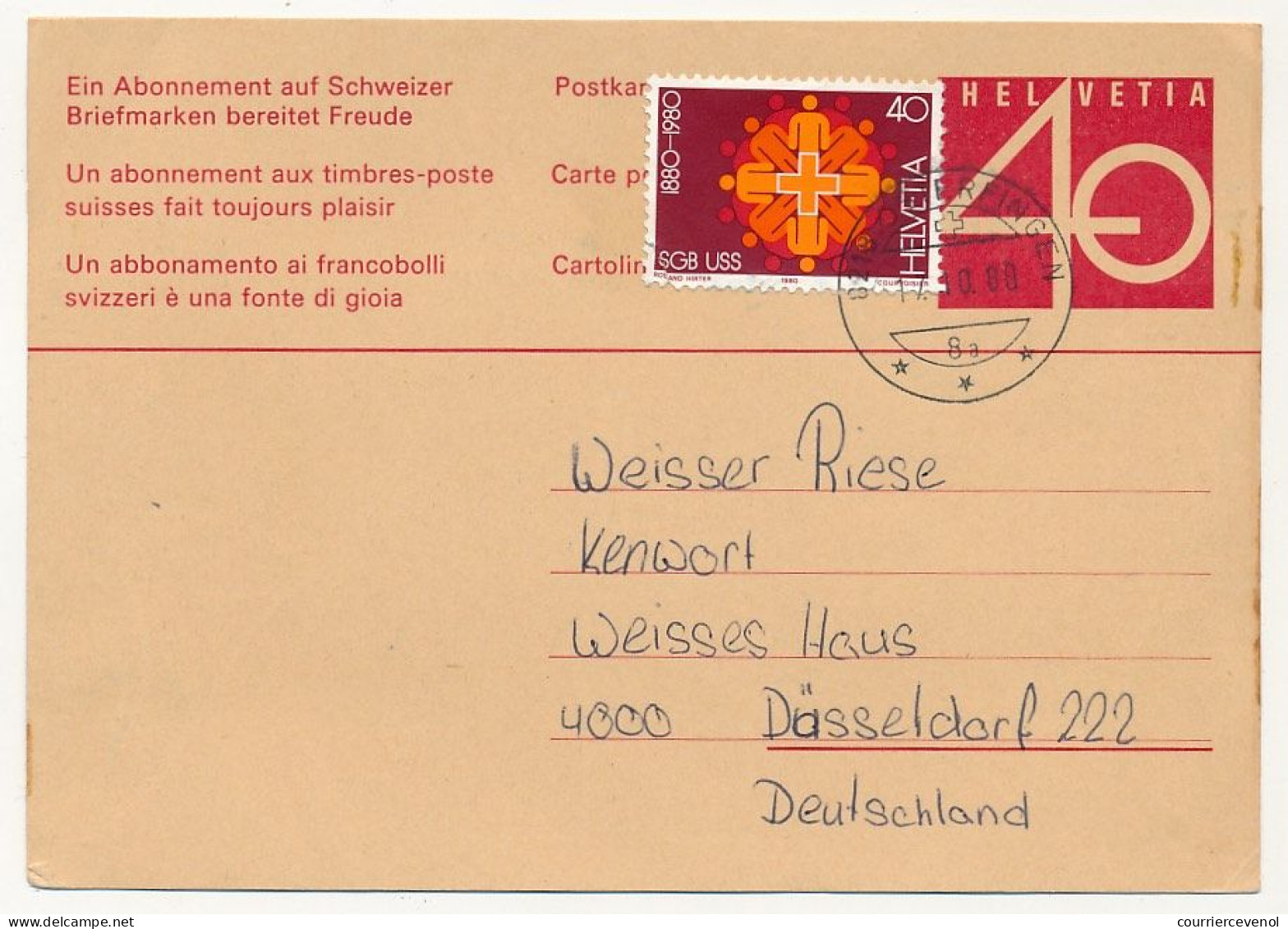 SUISSE - 6 Entiers Postaux - CPs - 40c "un Abonnement Aux T.P. Suisses Fait Toujours Plaisir" Avec Affr. Complémentaires - Stamped Stationery