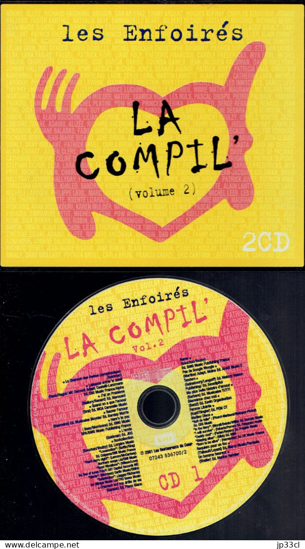 2 CD Les Enfoirés La Compil' (Volume 2) CD1 = 18 Titres ; CD2 = 18 Titres (EMI, 2001) - Compilaties