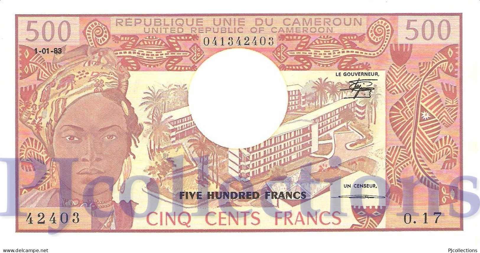 LOT CAMEROUN 500 FRANCS 1983 PICK 15d UNC X 3 PCS - Cameroon