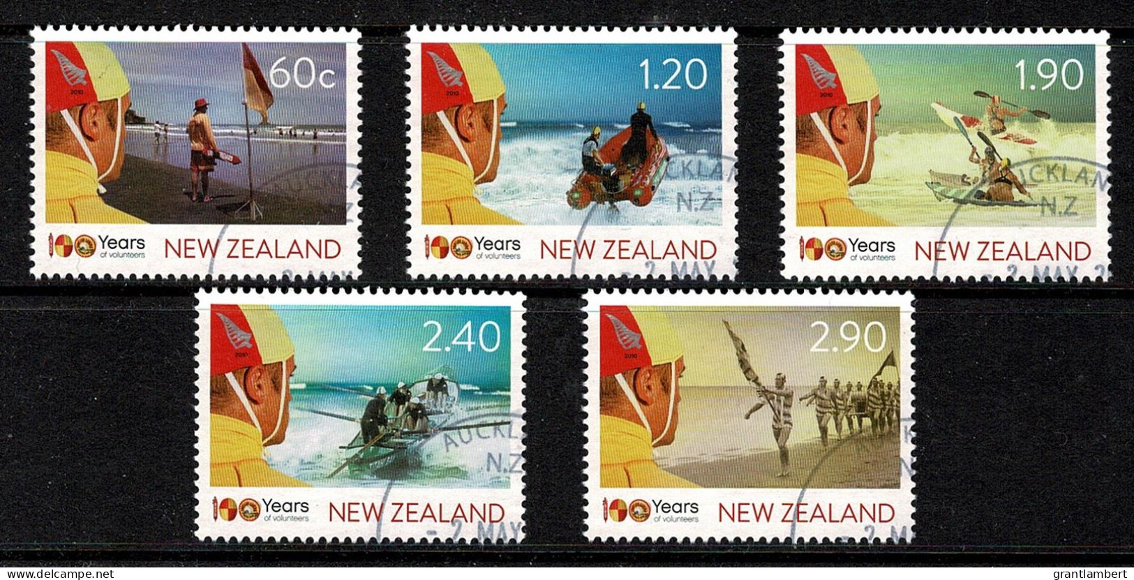 New Zealand 2010 Surf Life Saving - 100 Years Set Of 5 Used - Gebraucht