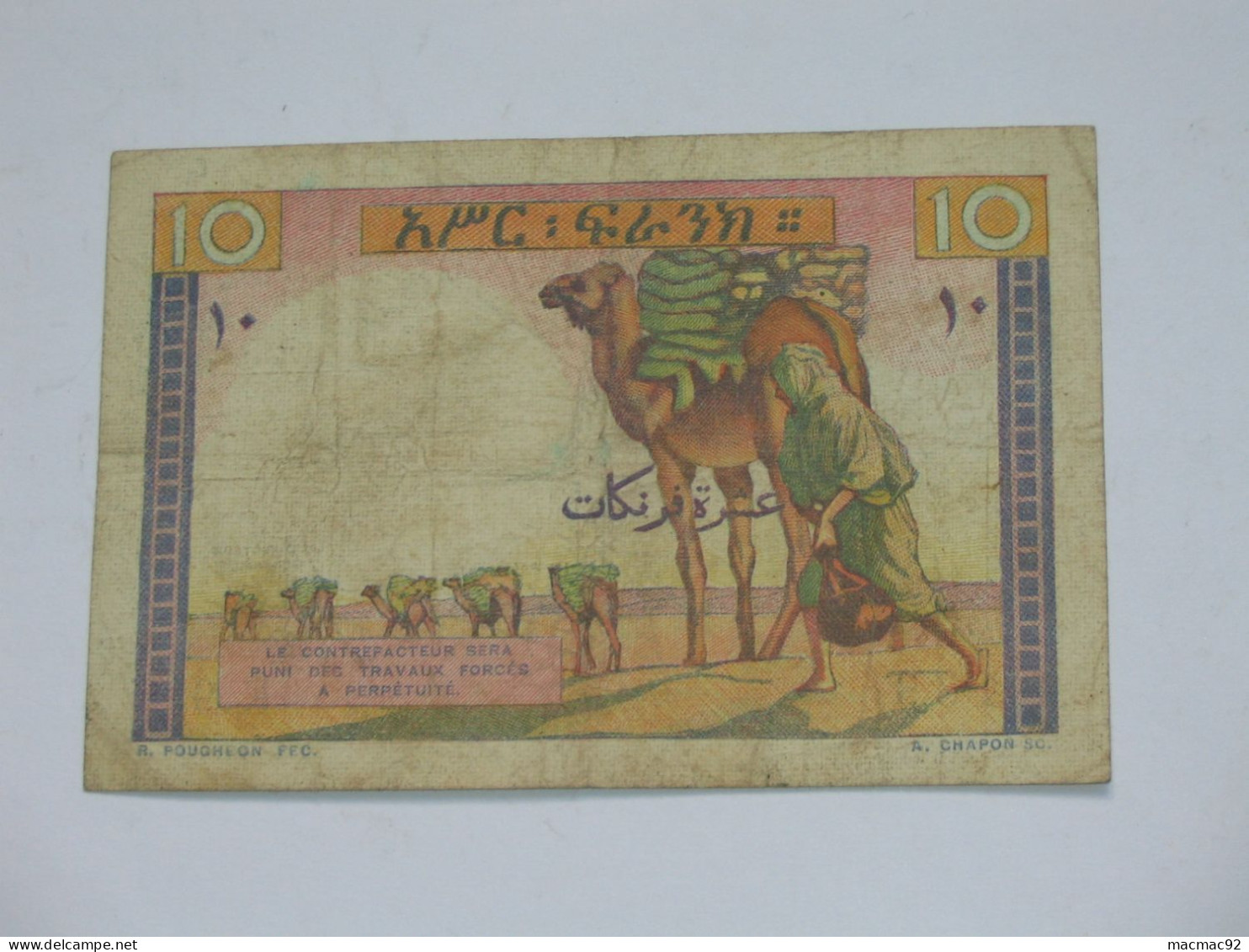 10 Francs - Banque De L'Indochine - Djibouti  **** EN ACHAT IMMEDIAT **** - Djibouti