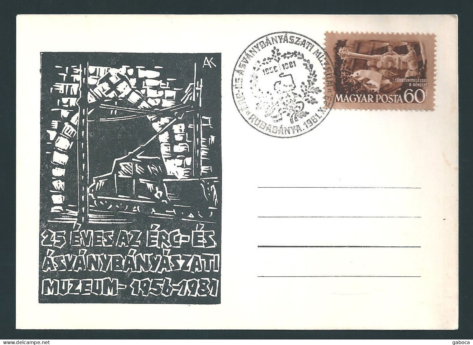 C3680f Hungary SPM Industry Mining Celebration Museum Job Miner Special Postcard - Cartas & Documentos