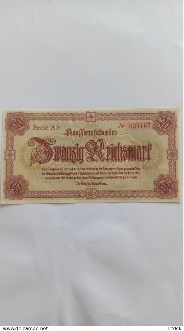 Billet 20 Reichsmark  28 Avril 1945 - 20 Reichsmark