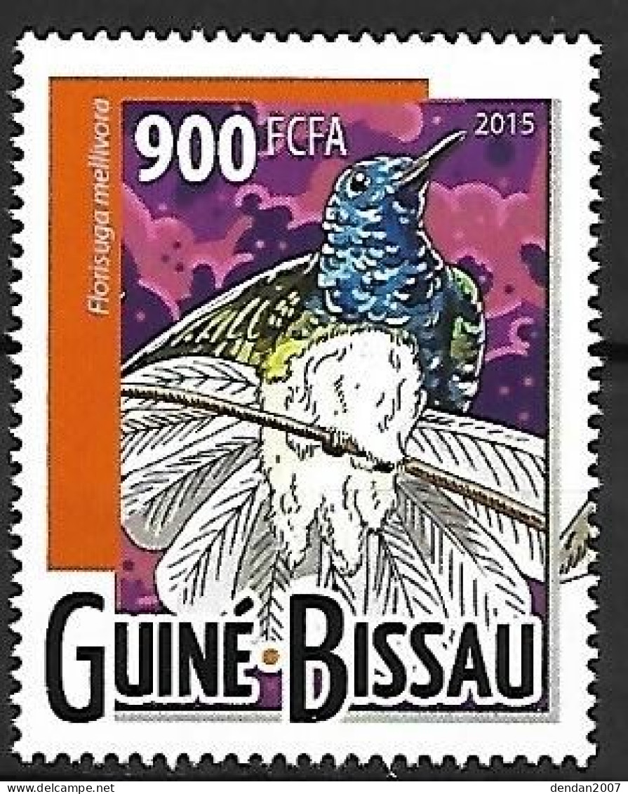 Guinea - Bissau (Guiné Bissau) - MNH ** 2015 :   White-necked Jacobin  -  Florisuga Mellivora - Colibris