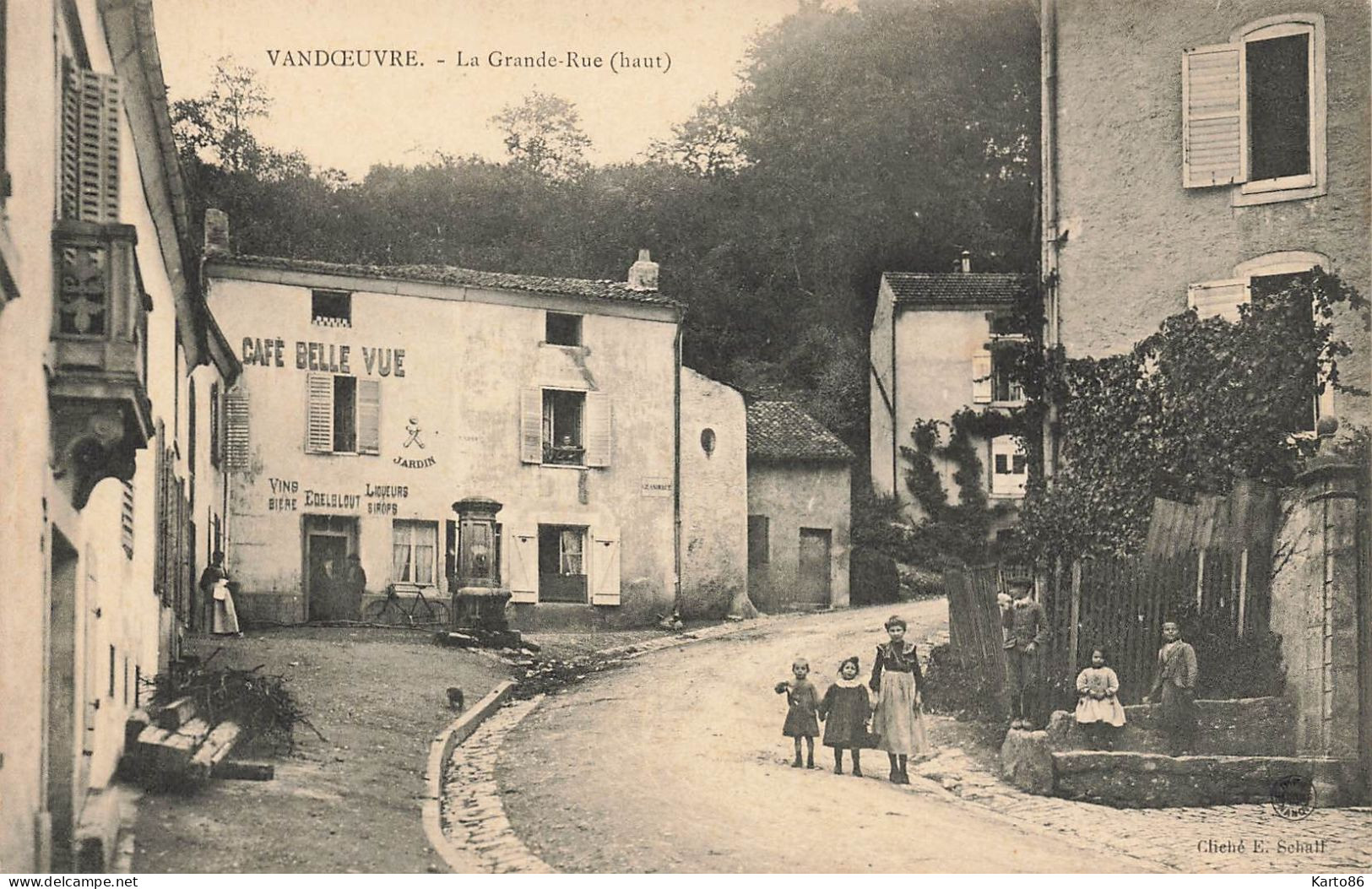 Vandoeuvre * Le Haut De La Grande Rue Du Village * Le Café Belle Vue * Villageois - Vandoeuvre Les Nancy