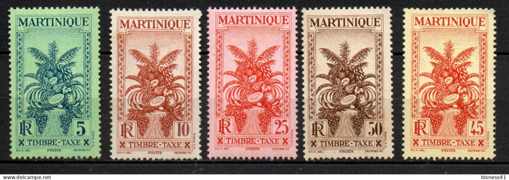 Col33  Colonie Martinique Taxe N° 12 & 13 + 15 à 17 Neuf X MH Cote : 7,75€ - Postage Due