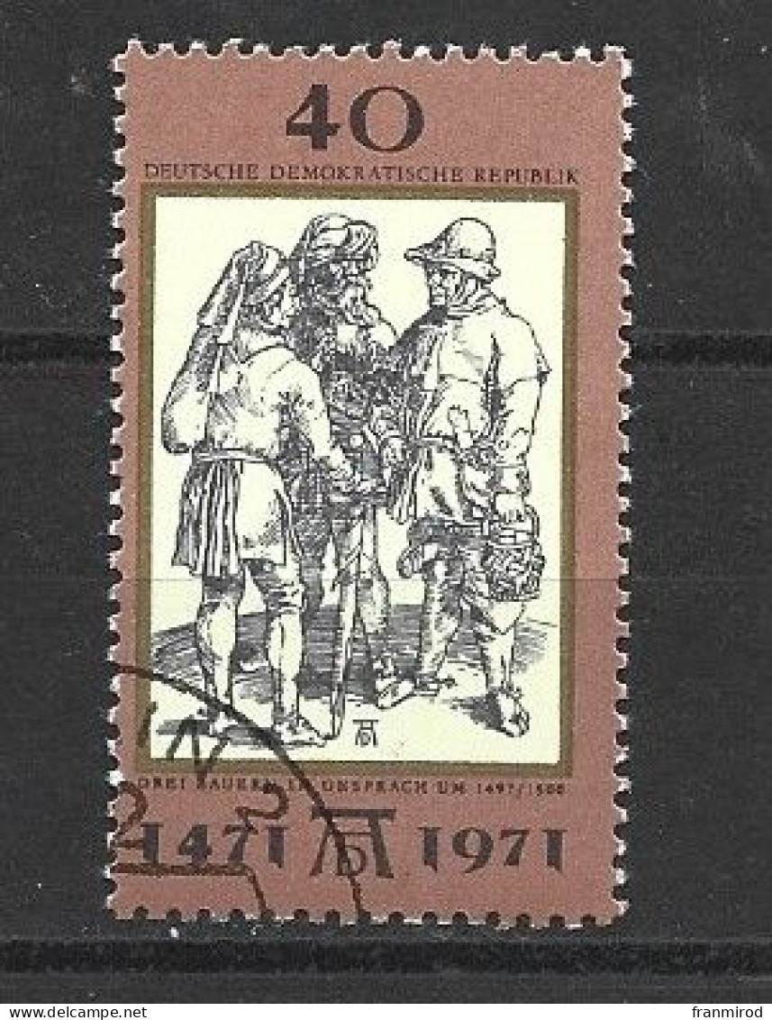 RDA 1971 N 1363 (yv) Les 3 Paysans Par Albrecht Durer Oblitéré - Engravings