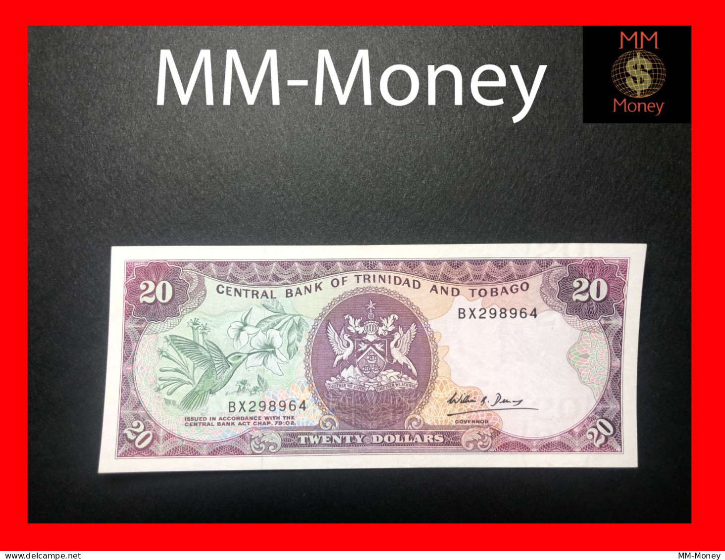 TRINIDAD & TOBAGO  20 $  1985  P.  39  "sig. W. G. Demas"  XF+ - Trinidad En Tobago