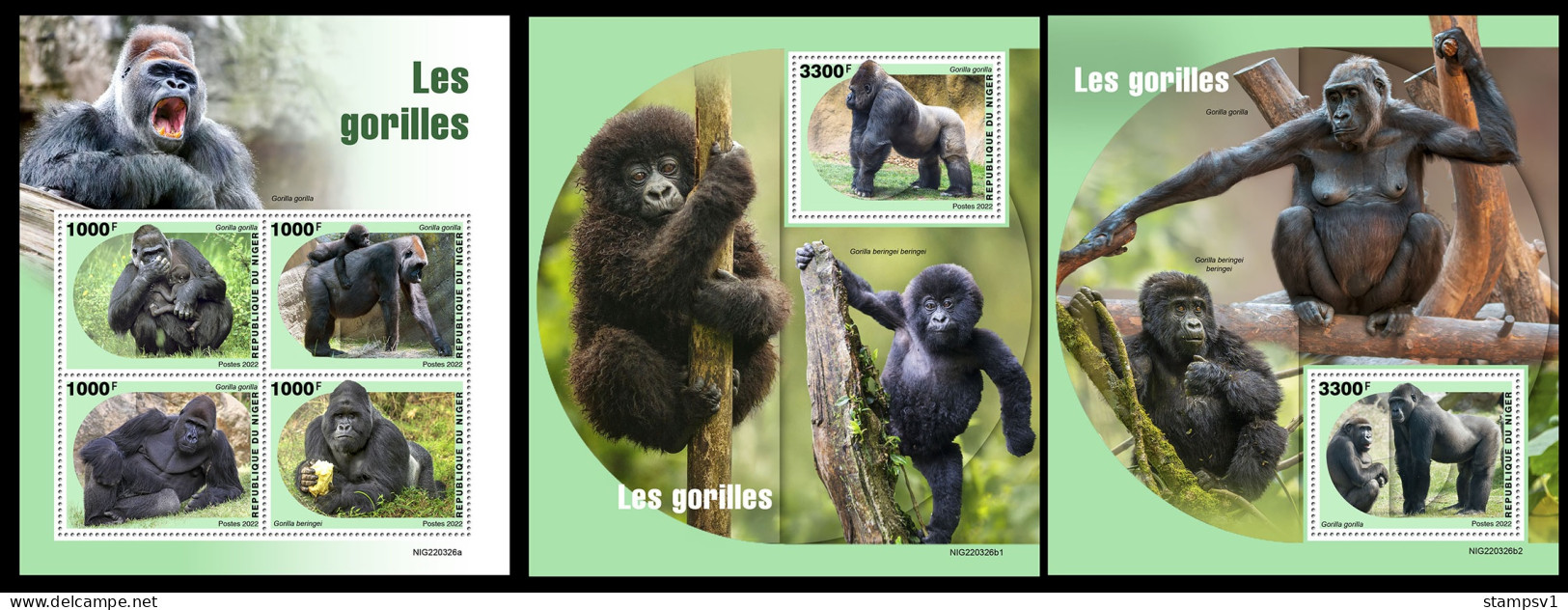 Niger  2022 Gorillas. (326) OFFICIAL ISSUE - Gorilles