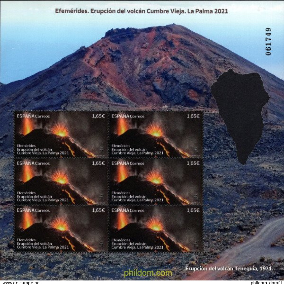 687958 MNH ESPAÑA 2022 ERUPCIÓN VOLCÁN CUMBRE VIEJA 2021. LA PALMA. - Volcans