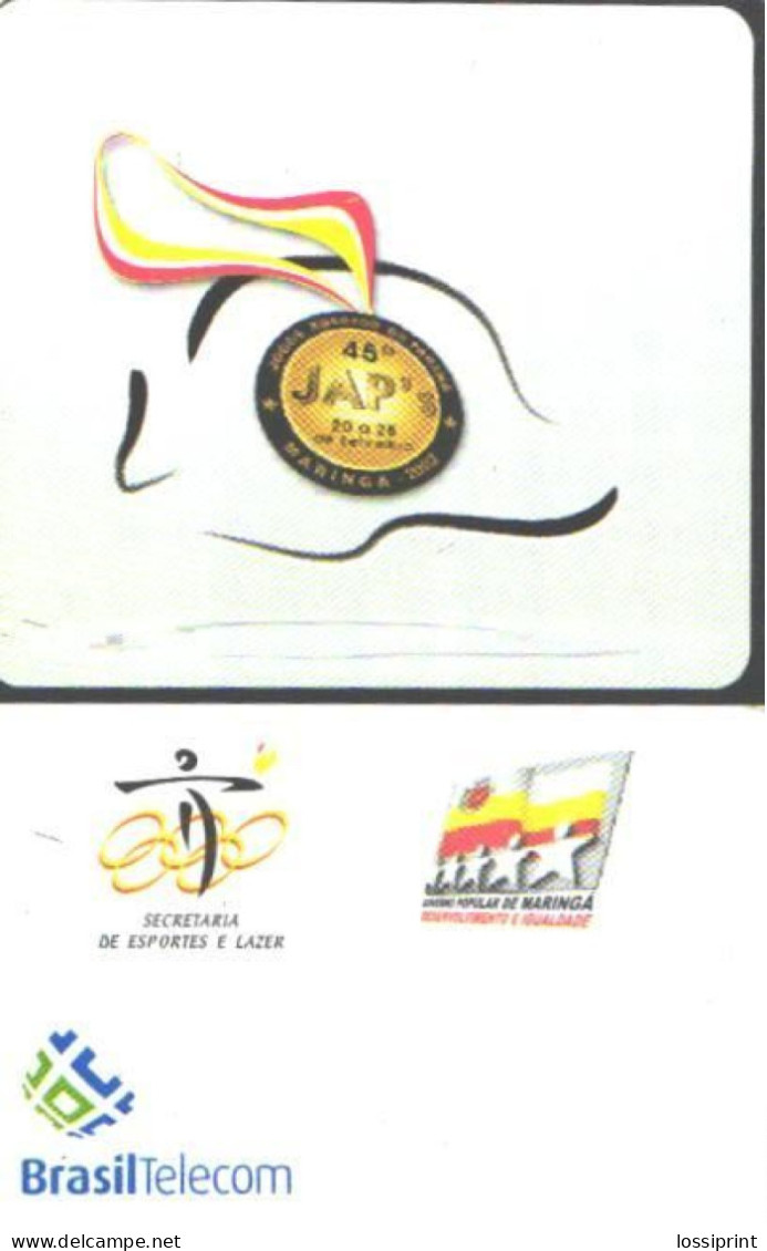 Brazil:Brasil:Used Phonecard, Brasil Telecom, 40 Units, Sport Medal, 2002 - Brasilien