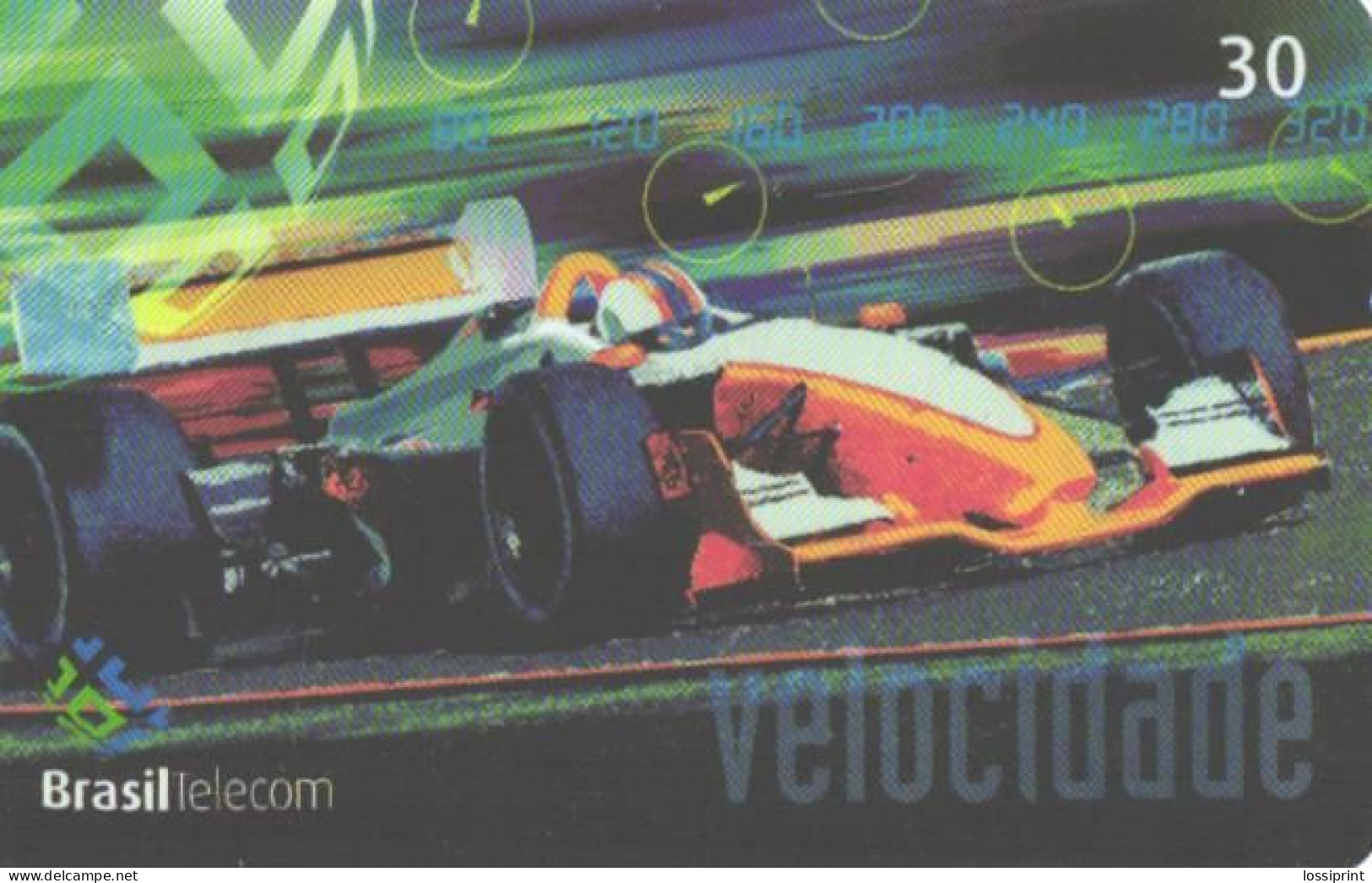 Brazil:Brasil:Used Phonecard, Brasil Telecom, 30 Units, Formula 1 Car, 2002 - Brasilien