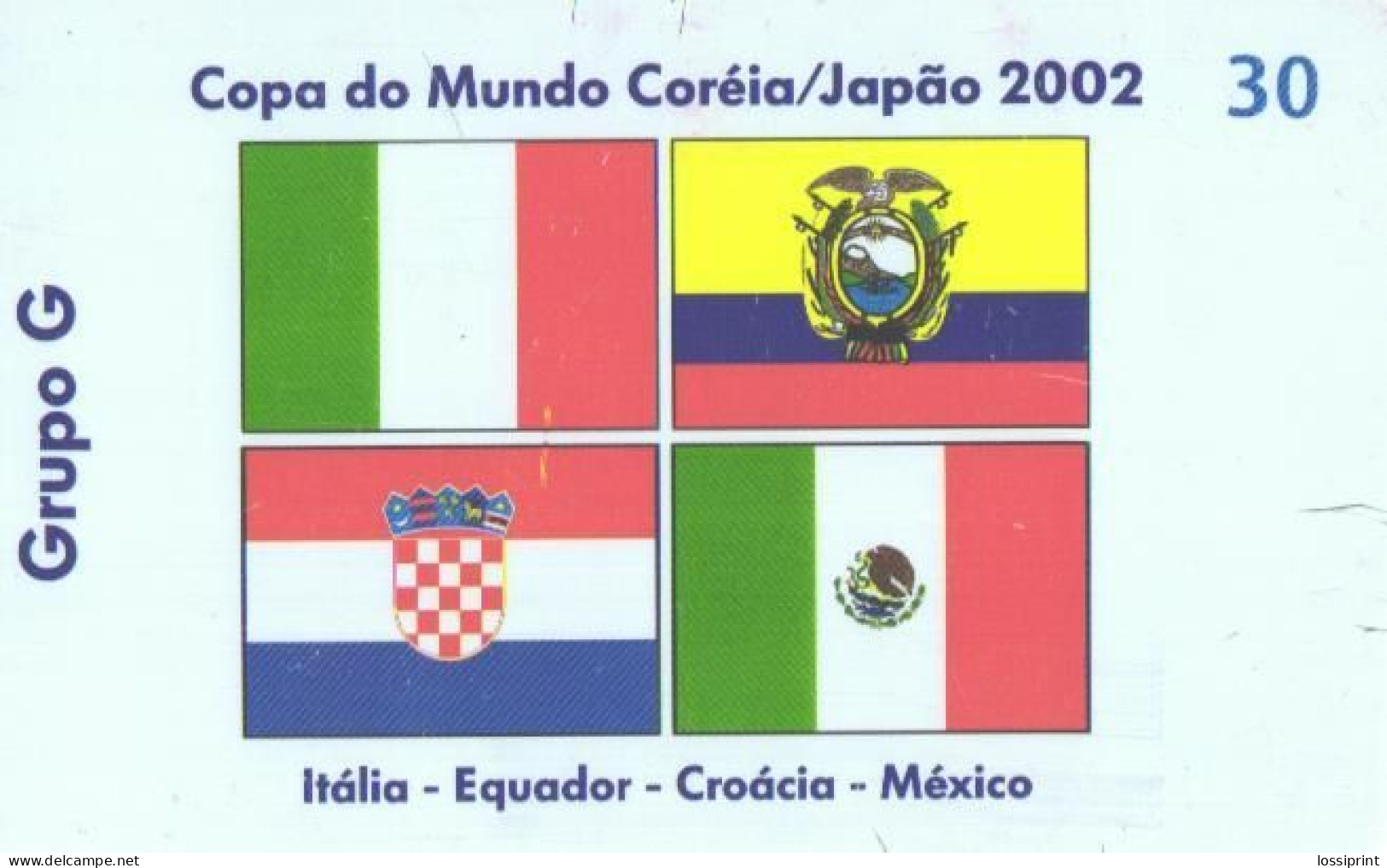 Brazil:Brasil:Used Phonecard, Brasil Telecom, 30 Units, Football Group G, 2002 - Brasilien