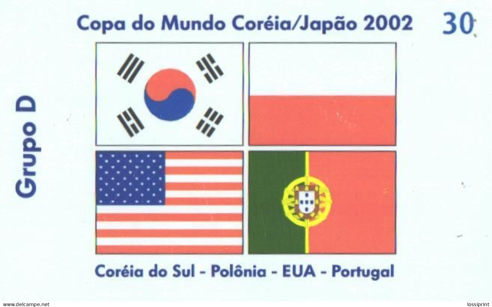 Brazil:Brasil:Used Phonecard, Brasil Telecom, 30 Units, Football Group D, 2002 - Brasilien