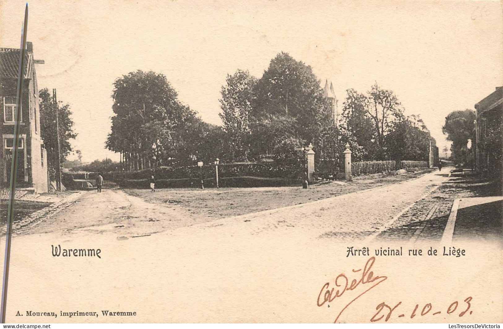 Belgique - Waremme - Arrêt Vicinal Rue De Liège - A Moureau - Carte Postale Ancienne - Borgworm