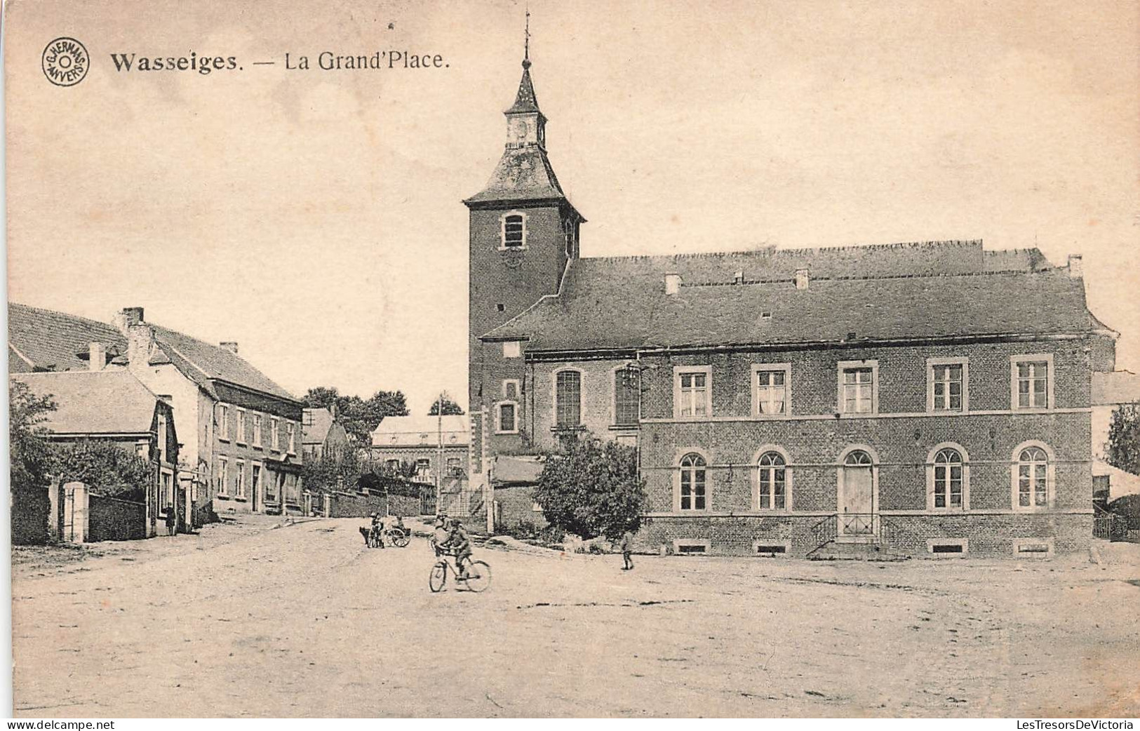 Belgique - Wasseiges - La Grand'lace - Clocher - Animé - Vélo -  Carte Postale Ancienne - Waremme