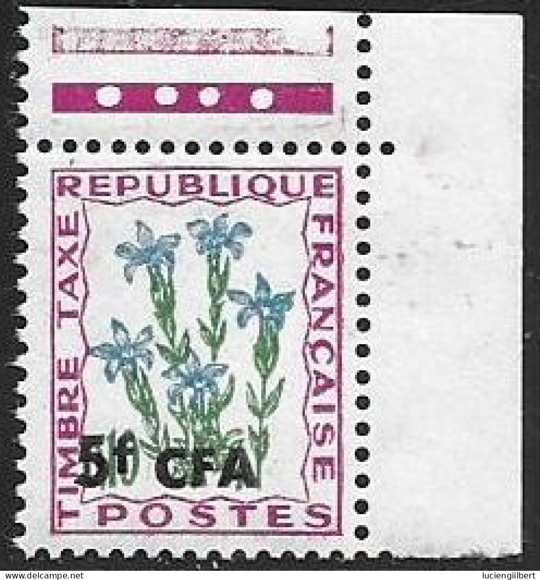 REUNION  - TAXE  CEFA -  TIMBRE N° 49     -  FLEUR DES CHAMPS   -  BORD DE FEUILLE    -   NEUF  -  1962 / 1964 - Timbres-taxe