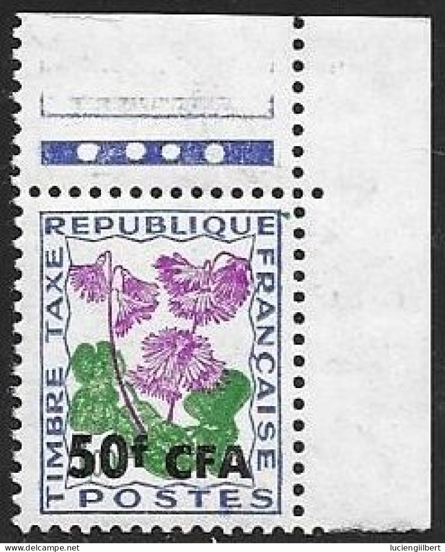 REUNION  - TAXE  CFA -  TIMBRE N° 53     -  FLEUR DES CHAMPS  -  BORD DE FEUILLE    -   NEUF  -  1962 / 1964 - Timbres-taxe