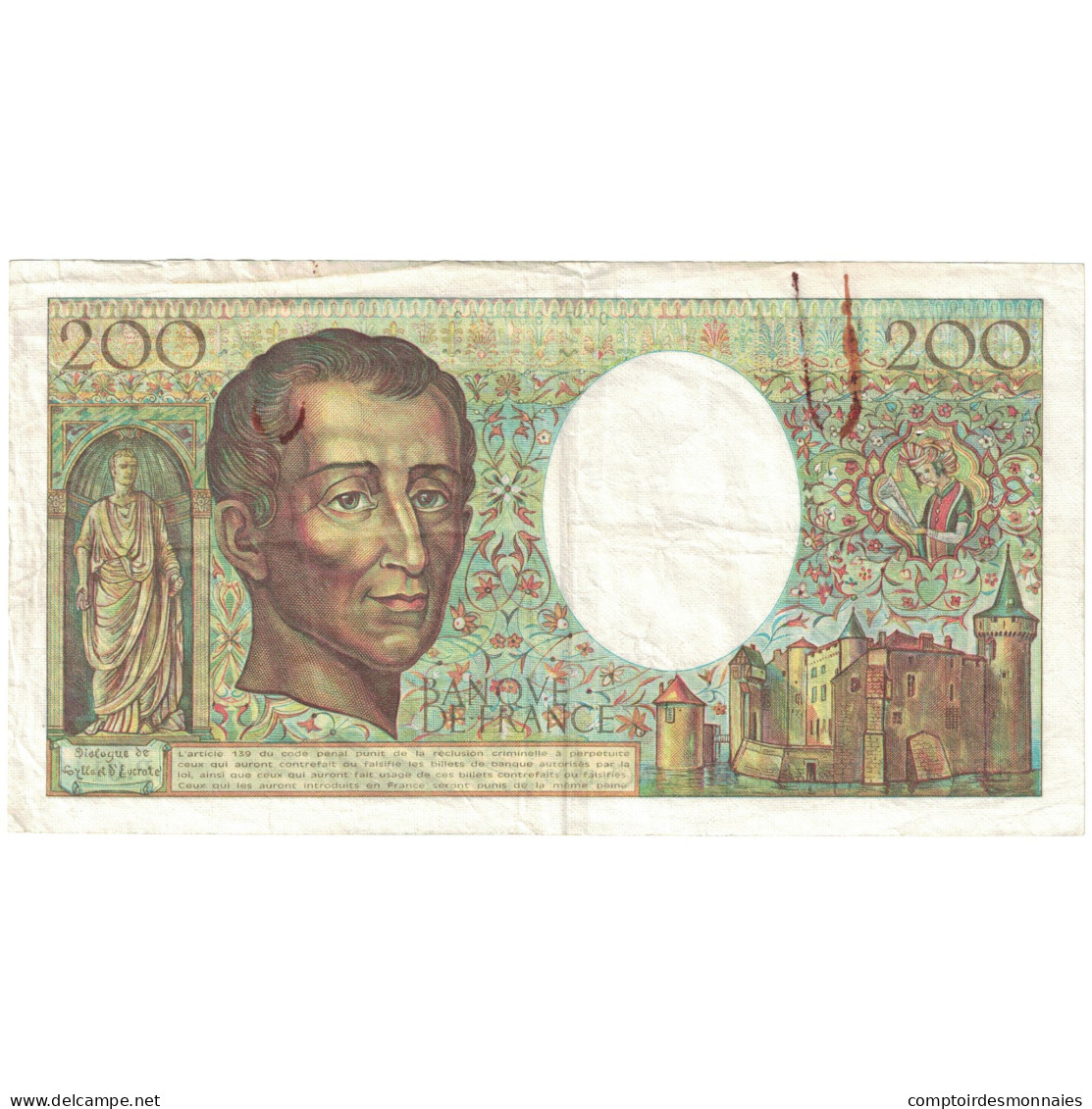 France, 200 Francs, Montesquieu, 1983, P.014, TB, Fayette:70.03, KM:155a - 200 F 1981-1994 ''Montesquieu''