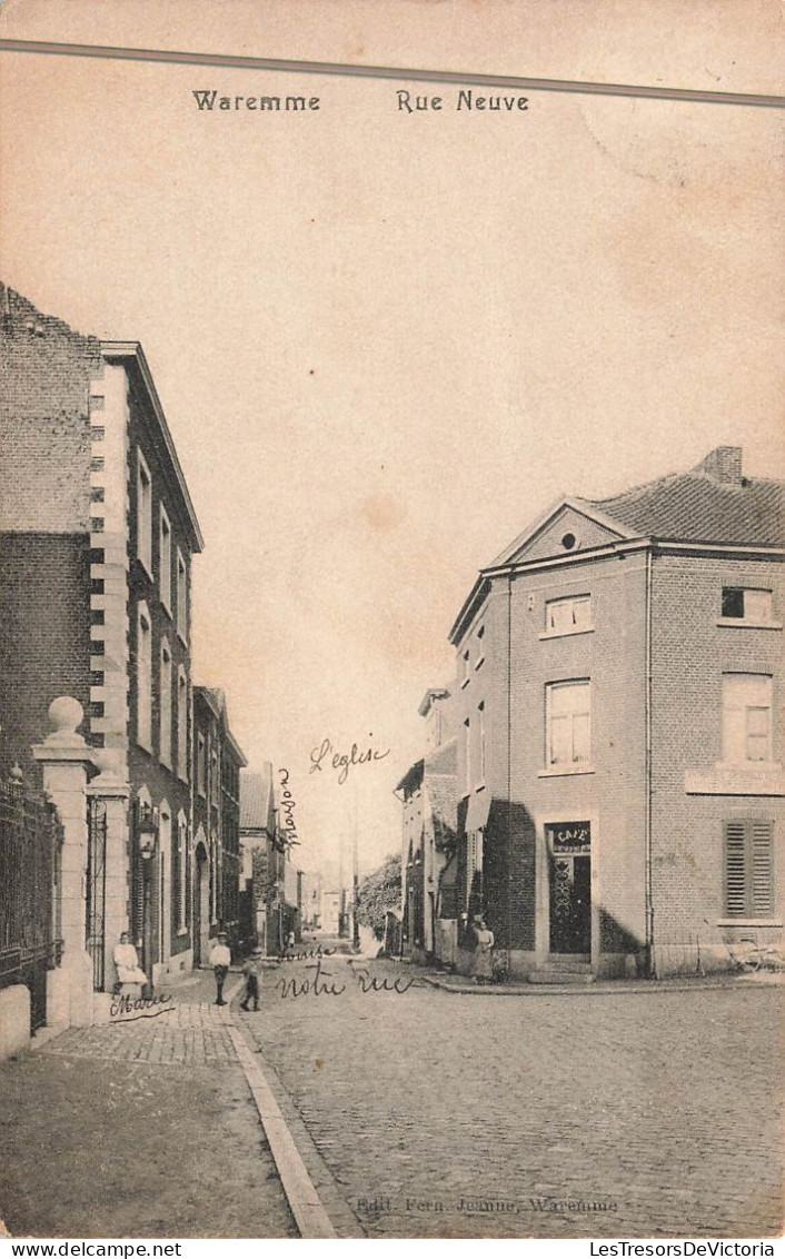 Belgique - Waremme - Rue Neuve - Oblitéré 1910 - Edit. Fern. Jeanne - Carte Postale Ancienne - Waremme