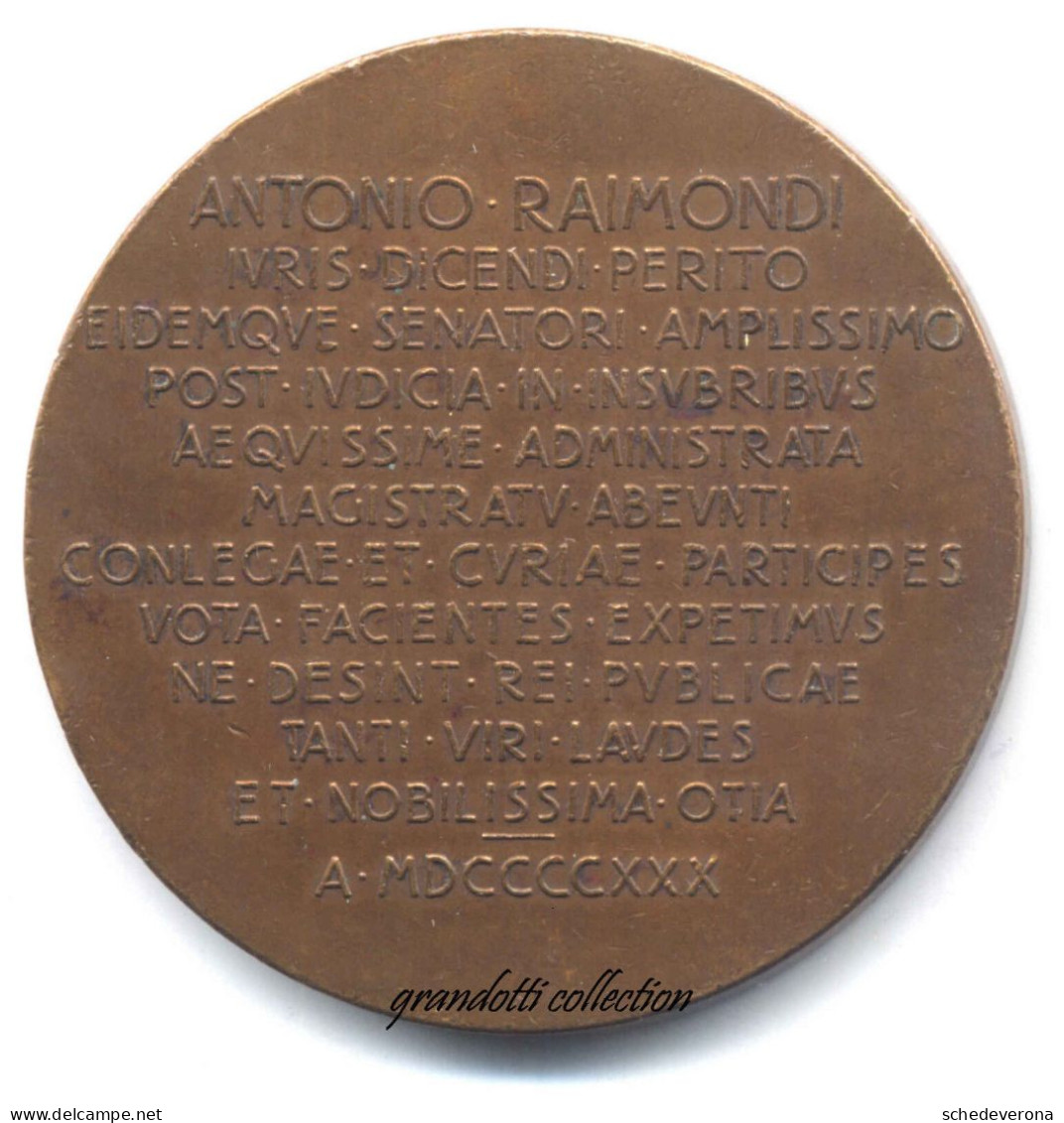 ANTONIO RAIMONDI SENATORE 1930 FINE MAGISTRATURA MEDAGLIA SAROLDI - Profesionales/De Sociedad