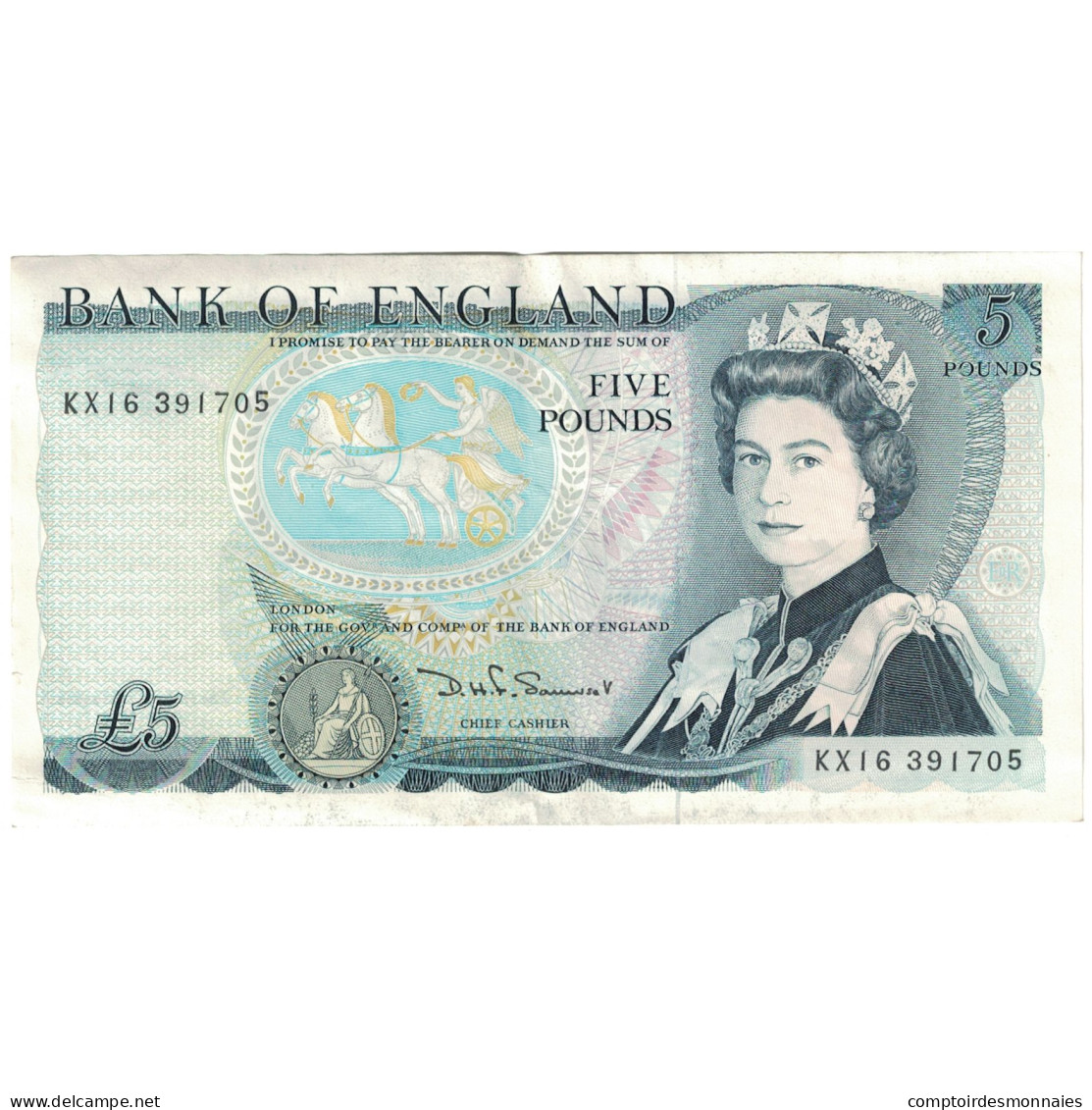 Billet, Grande-Bretagne, 5 Pounds, Undated (1973-80), KM:378c, TB+ - 5 Pond