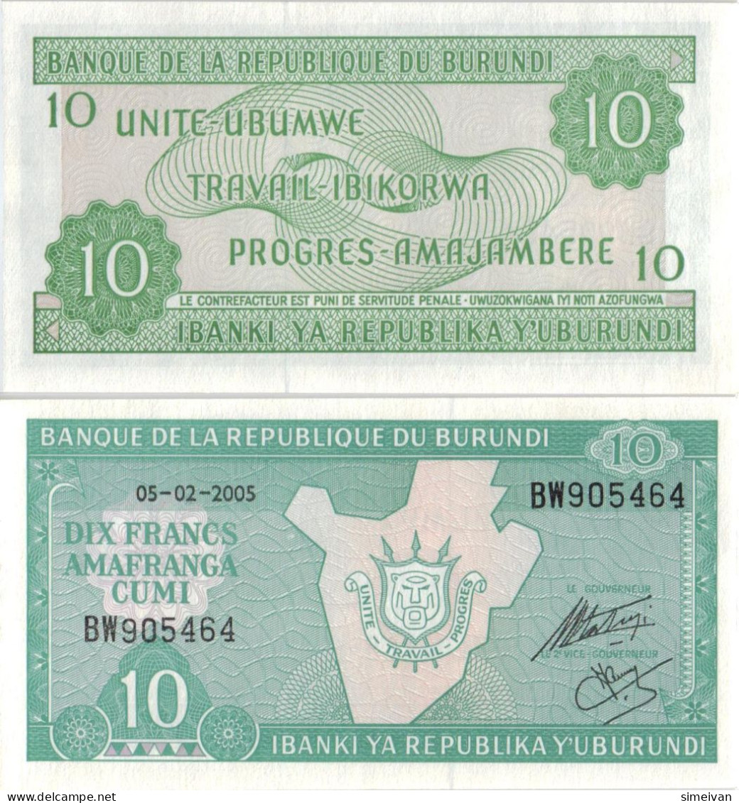 Burundi 10 Francs 2005 P-33e UNC  #4803 - Burundi