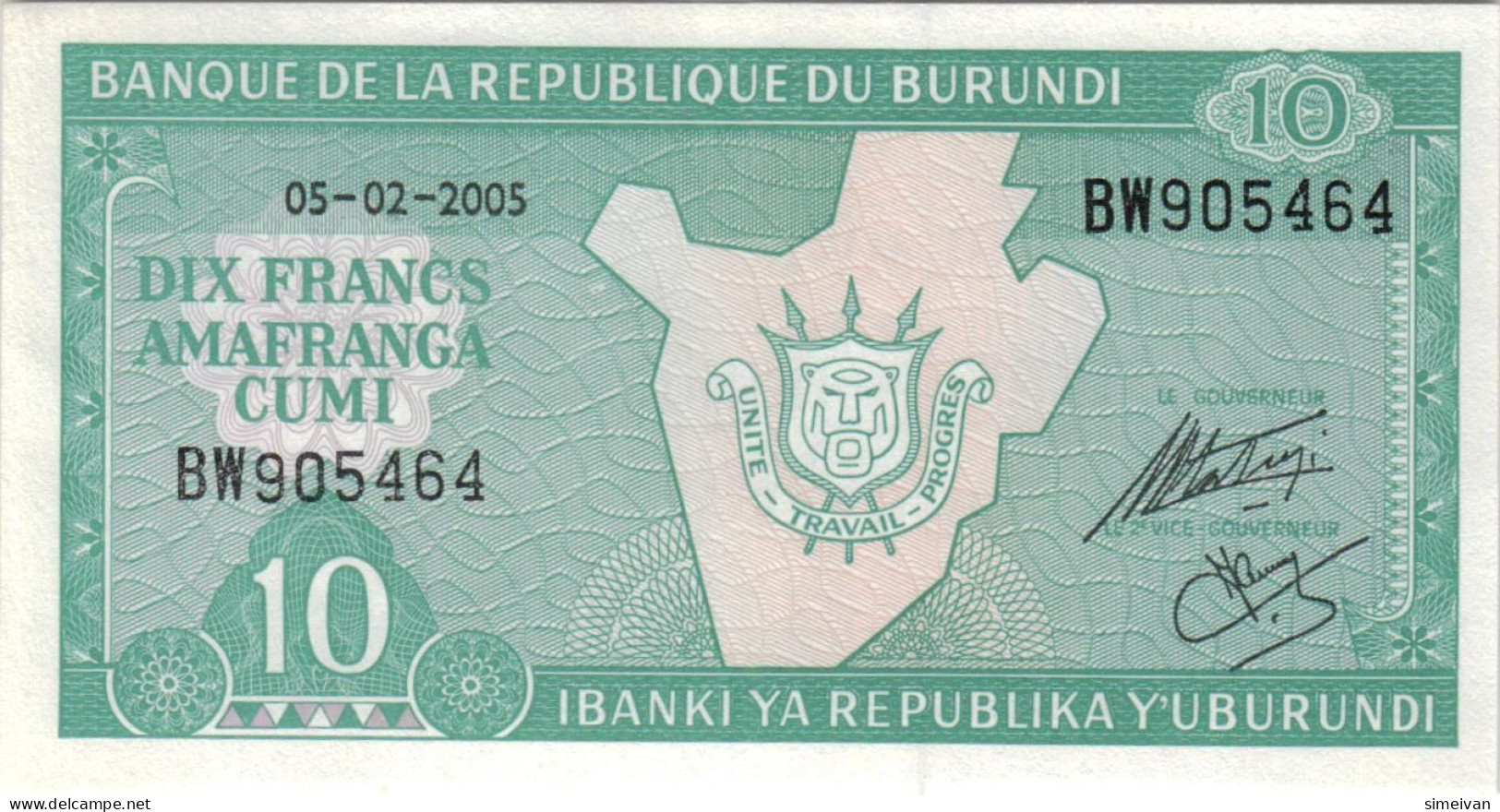 Burundi 10 Francs 2005 P-33e UNC  #4803 - Burundi