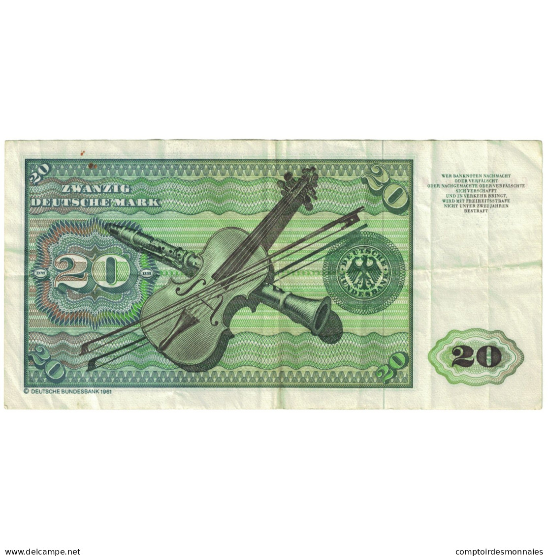 Billet, République Fédérale Allemande, 20 Deutsche Mark, 1980-01-02, KM:32d - 20 Deutsche Mark