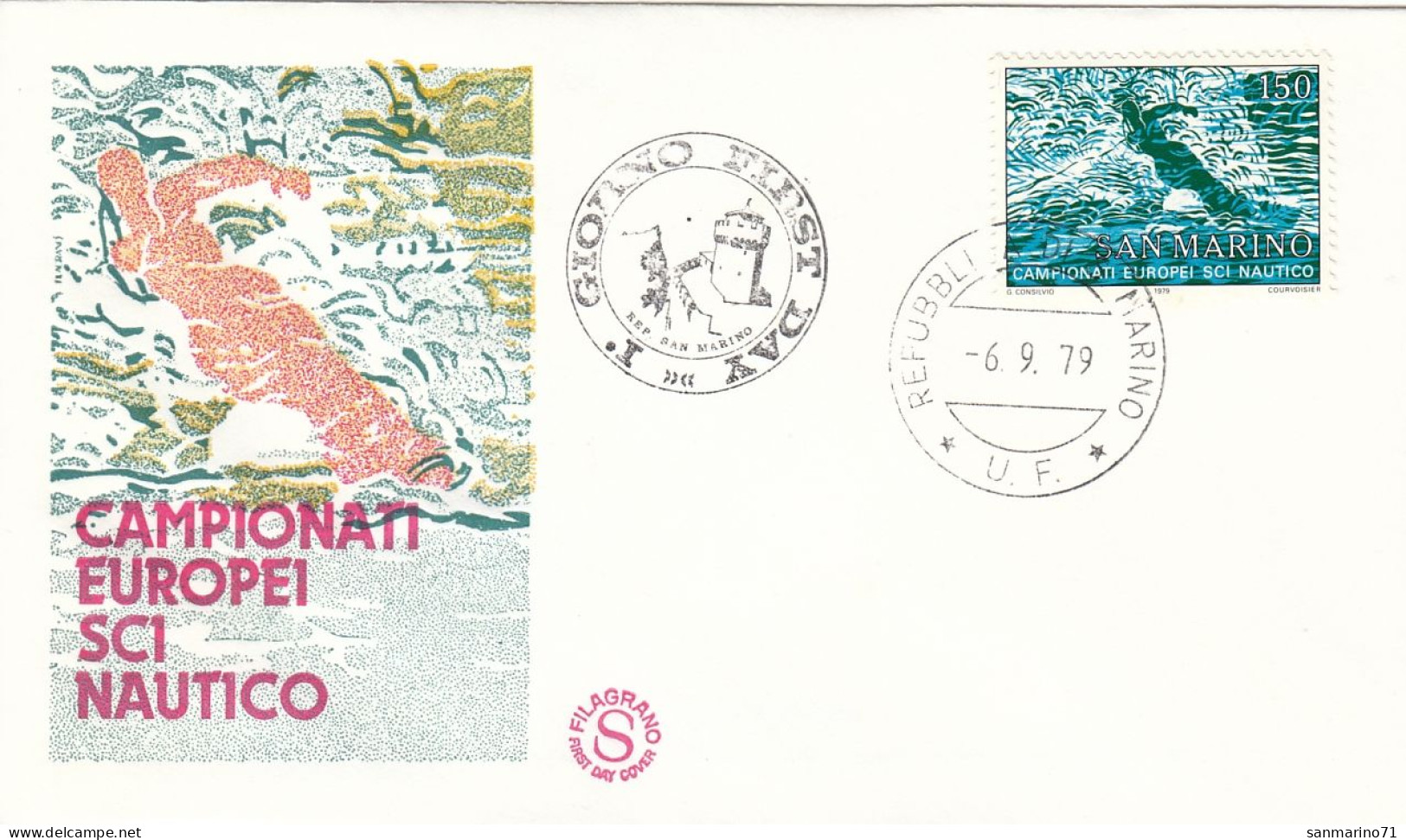 FDC SAN MARINO 1181 - Ski Nautique