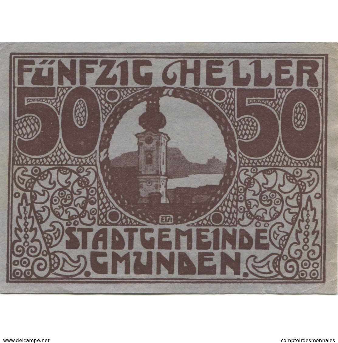 Billet, Autriche, Gmunden, 50 Heller, Mer, 1920, 1920-03-31, SUP, Mehl:FS 240IIa - Autriche