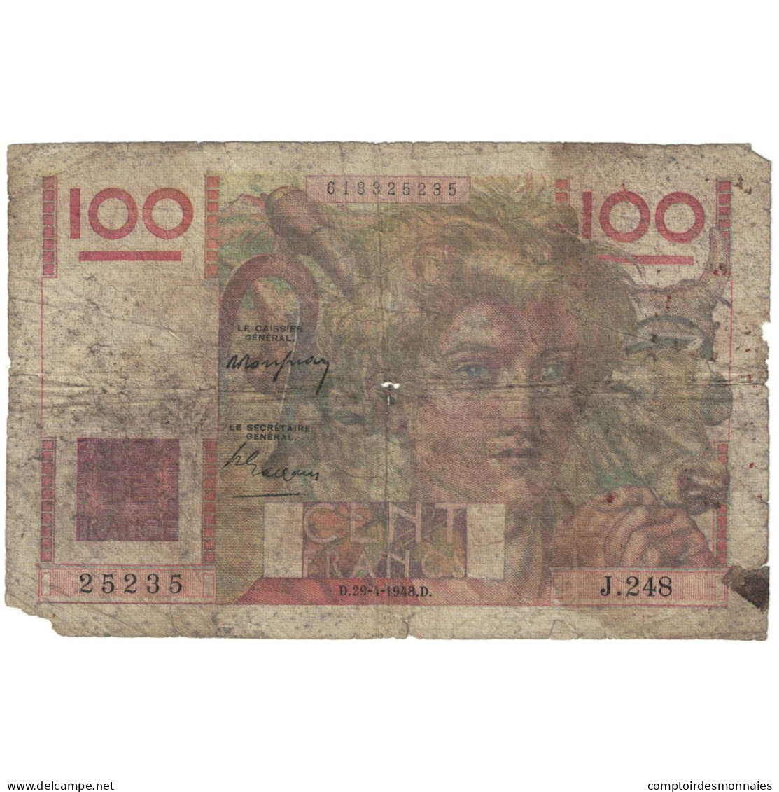 100 Francs Type Jeune Paysan - 100 F 1945-1954 ''Jeune Paysan''