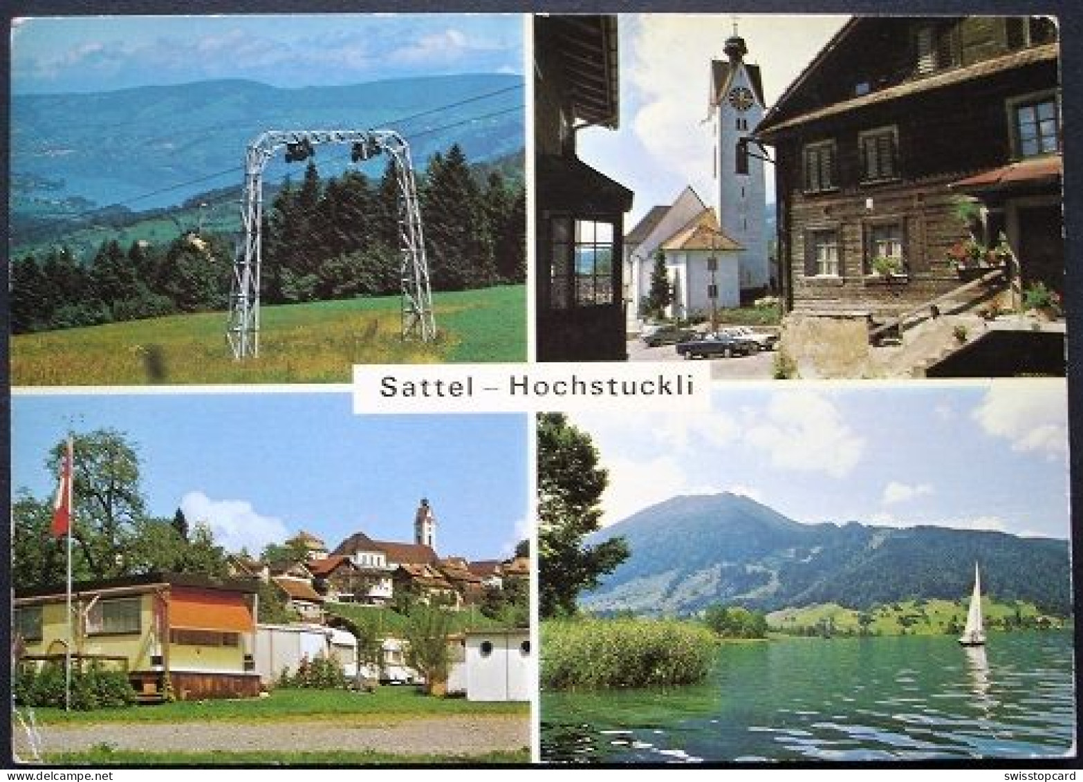 SATTEL-HOCHSTUCKLI Sessellift Dorfpartie Auto Camping Aegerisee Foto Bütler Luzern Gel. Feldpost N. Kriens - Sattel