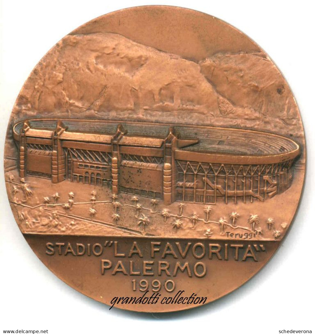 LA FAVORITA STADIO PALERMO MEDAGLIA PONTEGGI DALMINE 1990 - Firma's