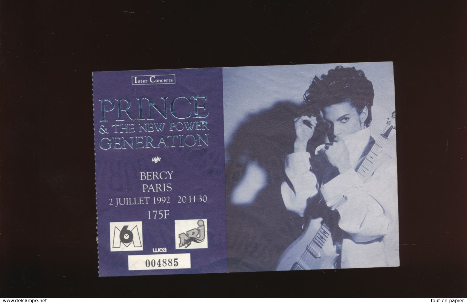 Ticket D'entrée Concert  2 Juillet 1992 Bercy - Prince & The New Génération - Konzertkarten