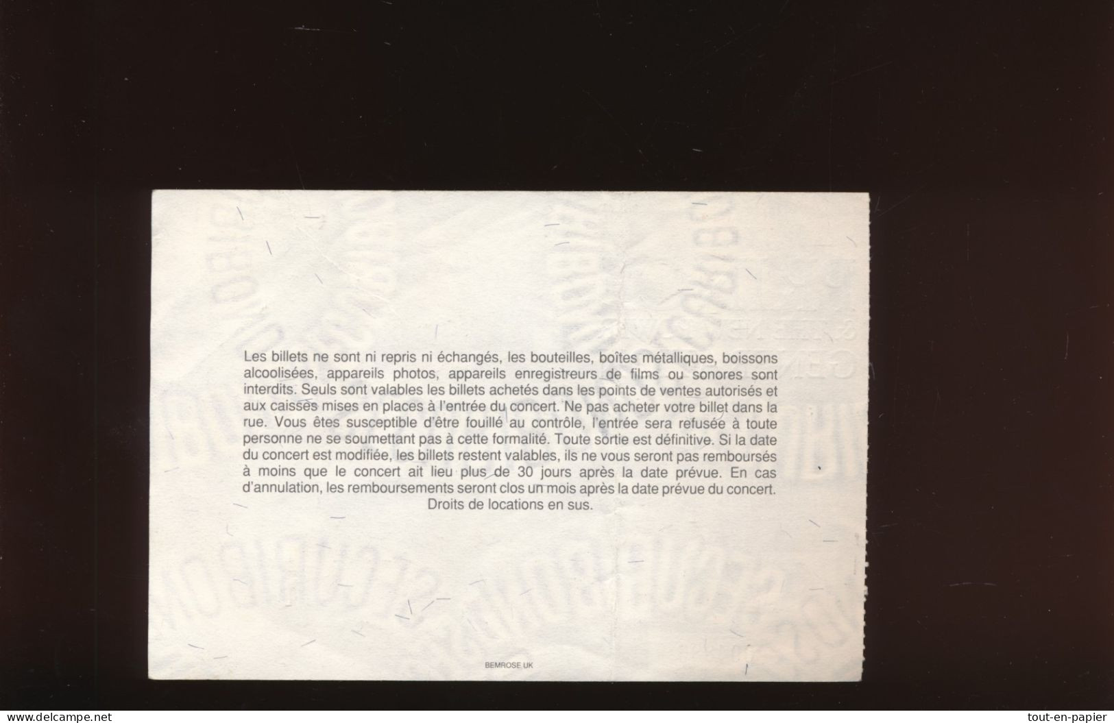 Ticket D'entrée Concert  2 Juillet 1992 Bercy - Prince & The New Génération - Konzertkarten