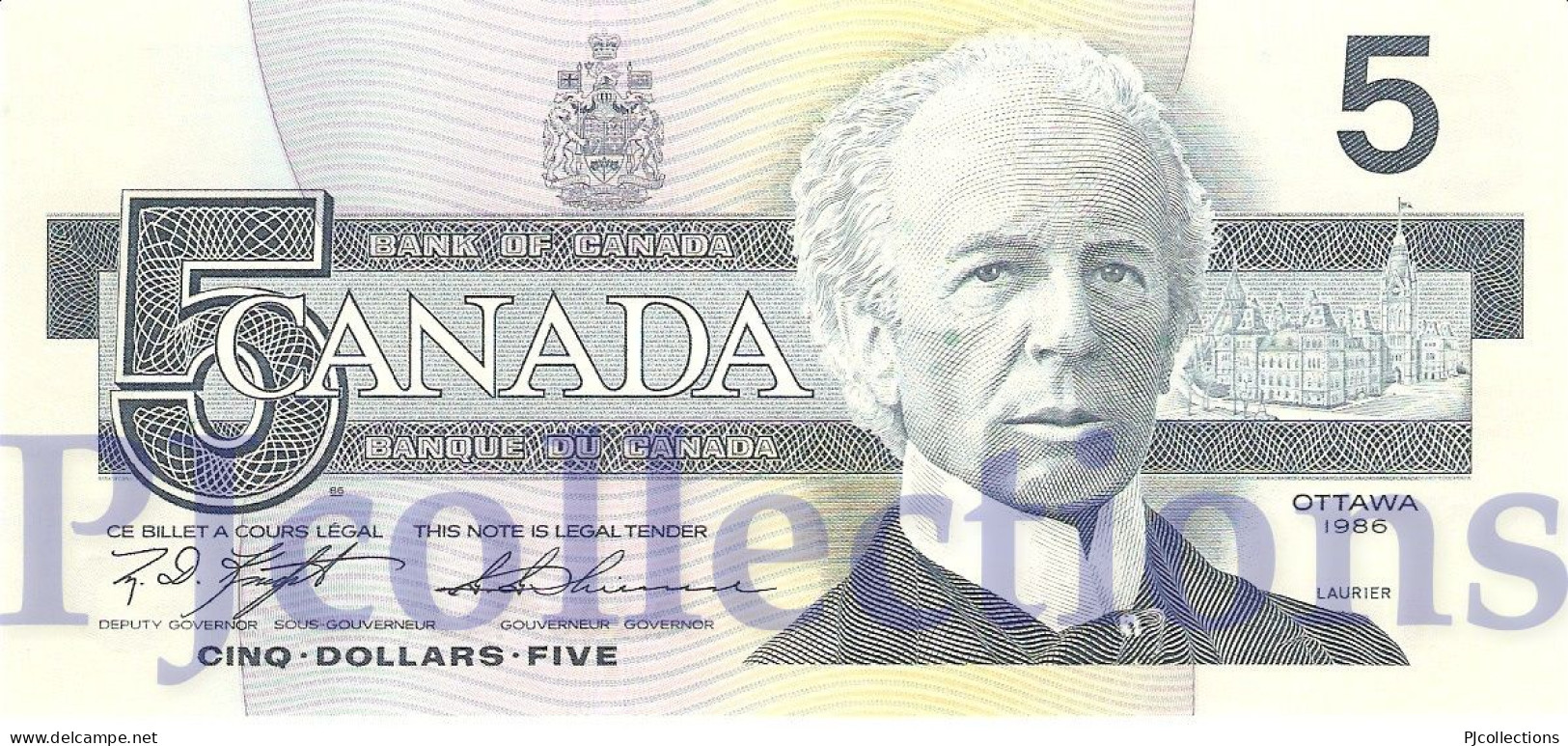 CANADA 5 DOLLARS 1986 PICK 95d UNC - Kanada