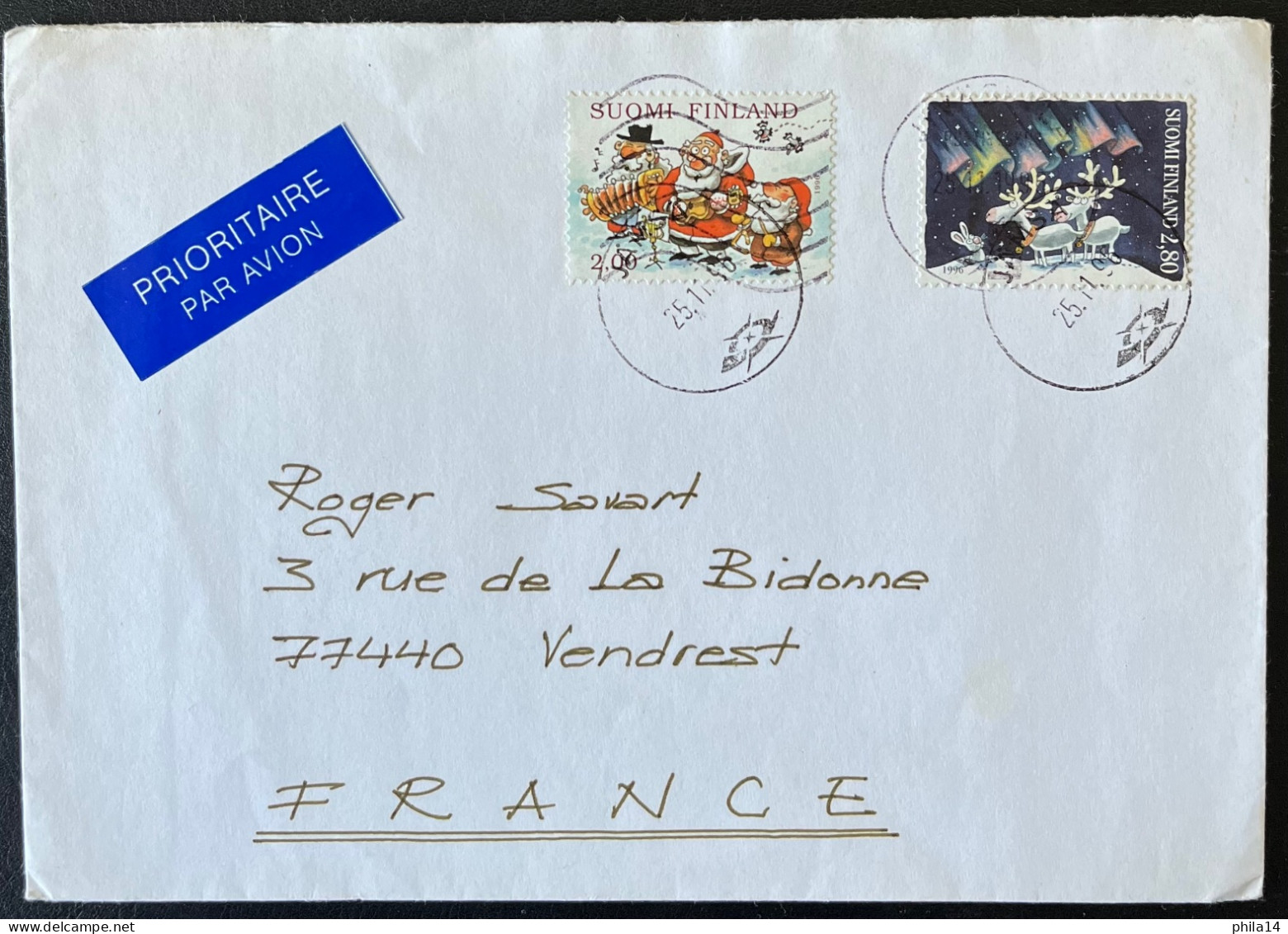 ENVELOPPE SUOMI FINLAND 1996 POUR VENDREST FRANCE - Briefe U. Dokumente