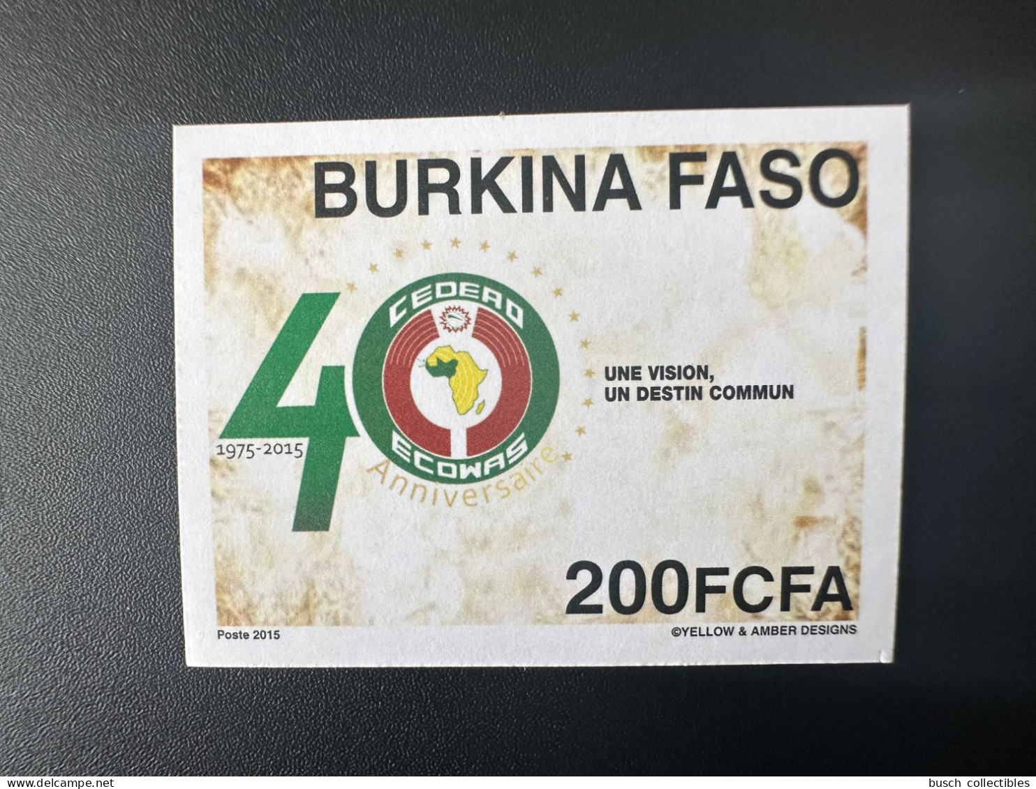 Burkina Faso 2015 ND Imperf Emission Commune Joint Issue CEDEAO ECOWAS 40 Ans 40 Years - Burkina Faso (1984-...)