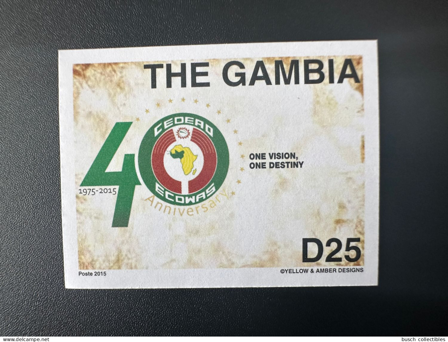 Gambie The Gambia 2015 ND Imperf Emission Commune Joint Issue CEDEAO ECOWAS 40 Ans 40 Years - Gemeinschaftsausgaben