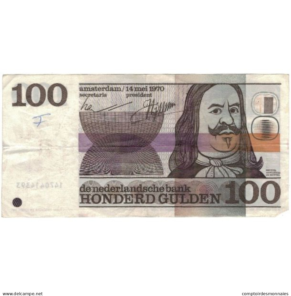 Billet, Pays-Bas, 100 Gulden, 1970, 1970-05-14, TTB - 100 Florín Holandés (gulden)