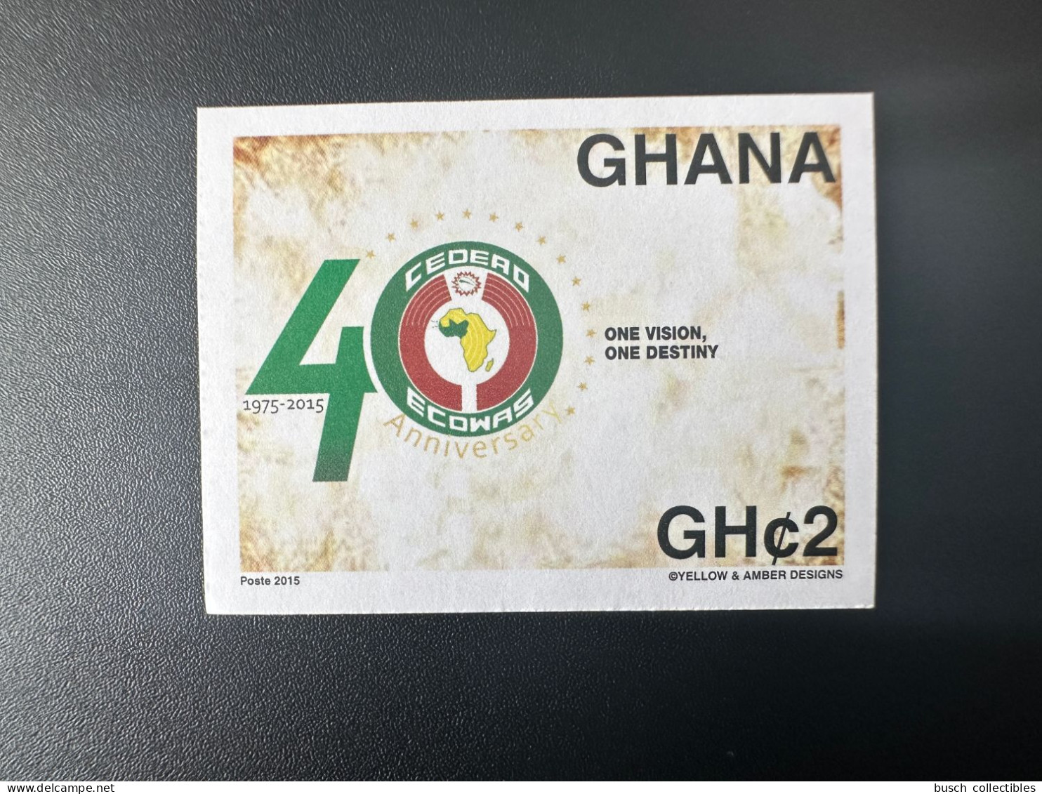 Ghana 2015 ND Imperf Emission Commune Joint Issue CEDEAO ECOWAS 40 Ans 40 Years - Ghana (1957-...)